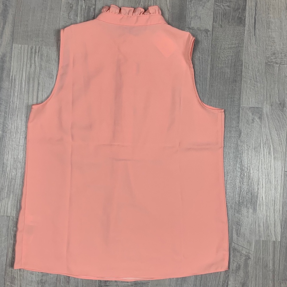 J.Crew Ruffle Trim Crepe Peach Blouse - Picture 2 of 6